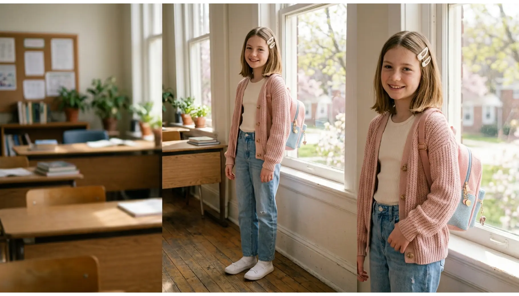 Soft Girl Cardigan and Jeans