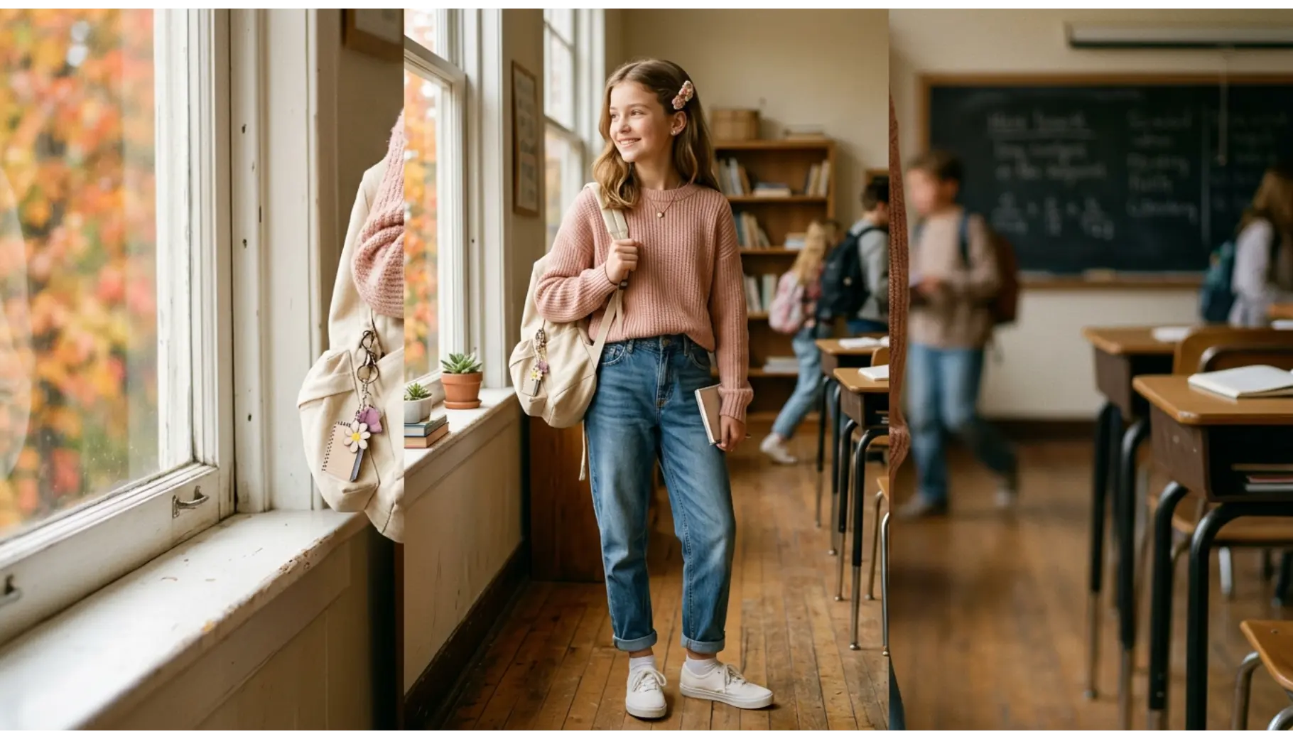 Soft Pink Sweater and Mom Jeans