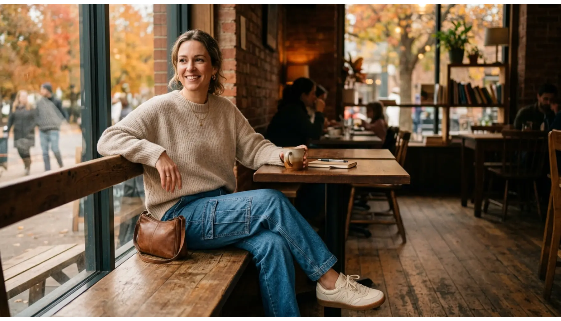 Soft Sweater With Cargo Jeans
