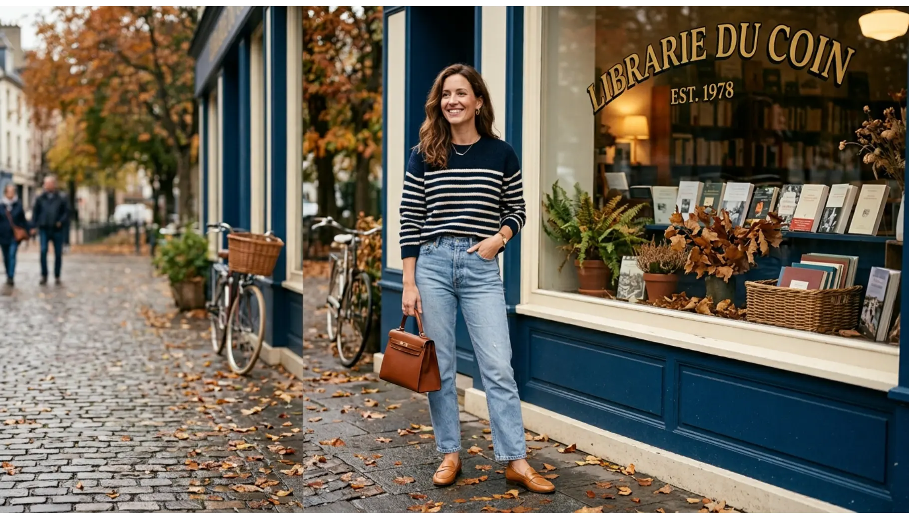 Striped Sweater and Light-Wash Jeans