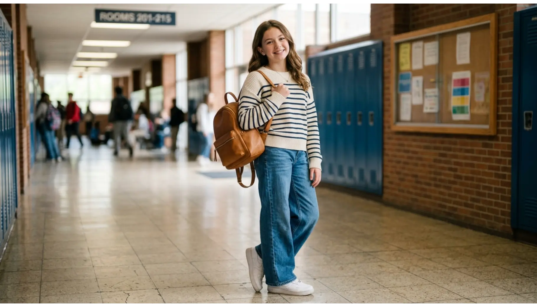 Striped Sweater and Wide-Leg Jeans