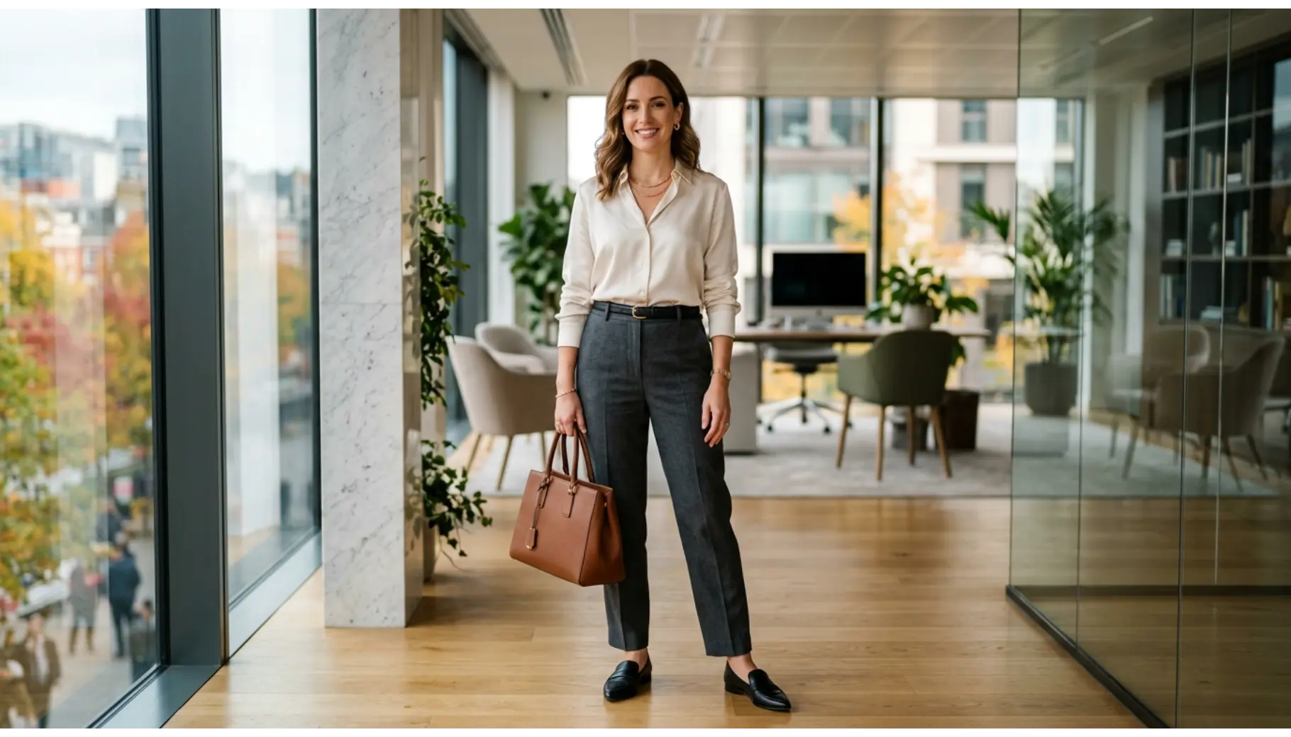 Tailored Trousers With a Soft Blouse