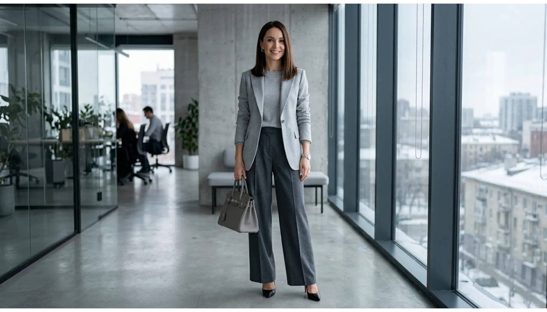 Tonal Gray Office Look