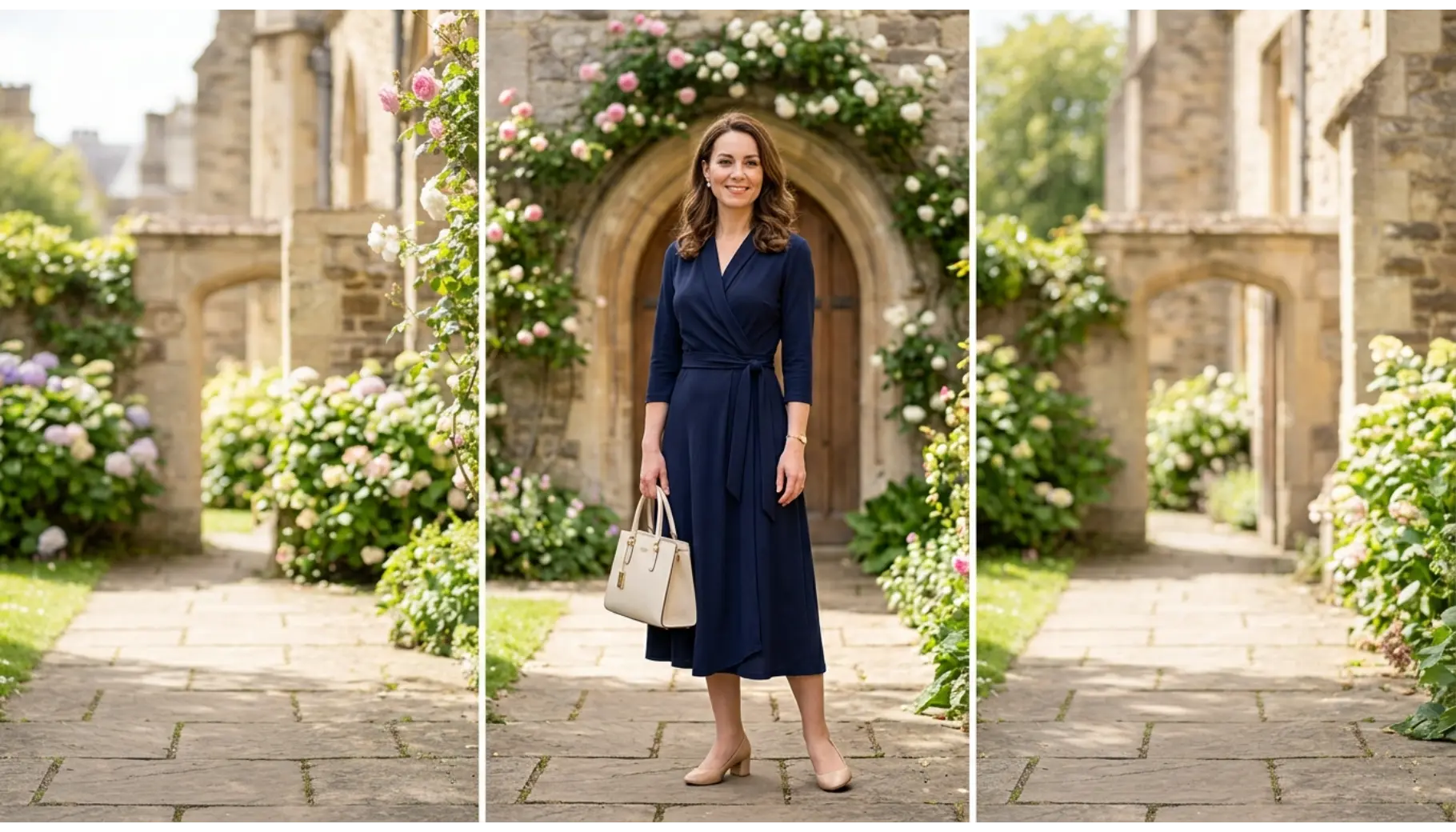 Wrap Dress With Low Heels